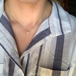 Gold necklace with a diamond star pendant